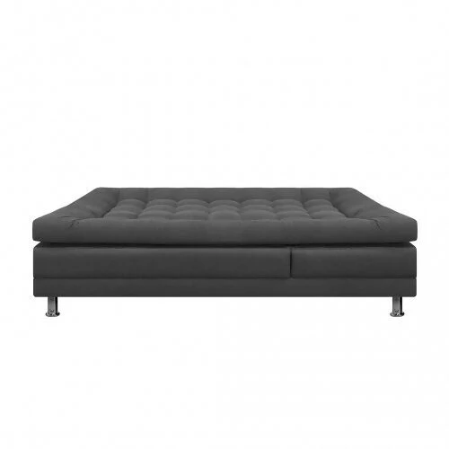 SOFA CAMA MULTIFUNCIONAL EURO 2 PUESTOS CON BRAZOS TELA GRIS - Image 3
