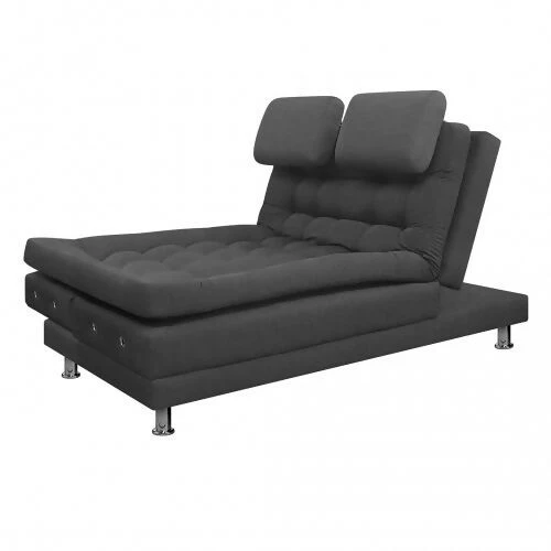 SOFA CAMA MULTIFUNCIONAL EURO 2 PUESTOS CON BRAZOS TELA GRIS - Image 5