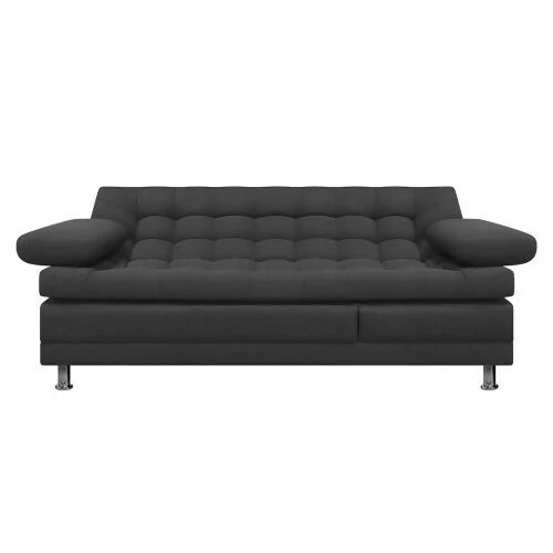 SOFA CAMA MULTIFUNCIONAL EURO 2 PUESTOS CON BRAZOS TELA GRIS OSCURO - Image 2