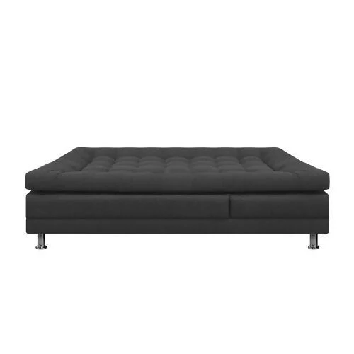 SOFA CAMA MULTIFUNCIONAL EURO 2 PUESTOS CON BRAZOS TELA GRIS OSCURO - Image 3