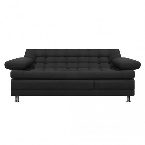 SOFA CAMA MULTIFUNCIONAL EURO 2 PUESTOS CON BRAZOS TELA NEGRO - Image 2