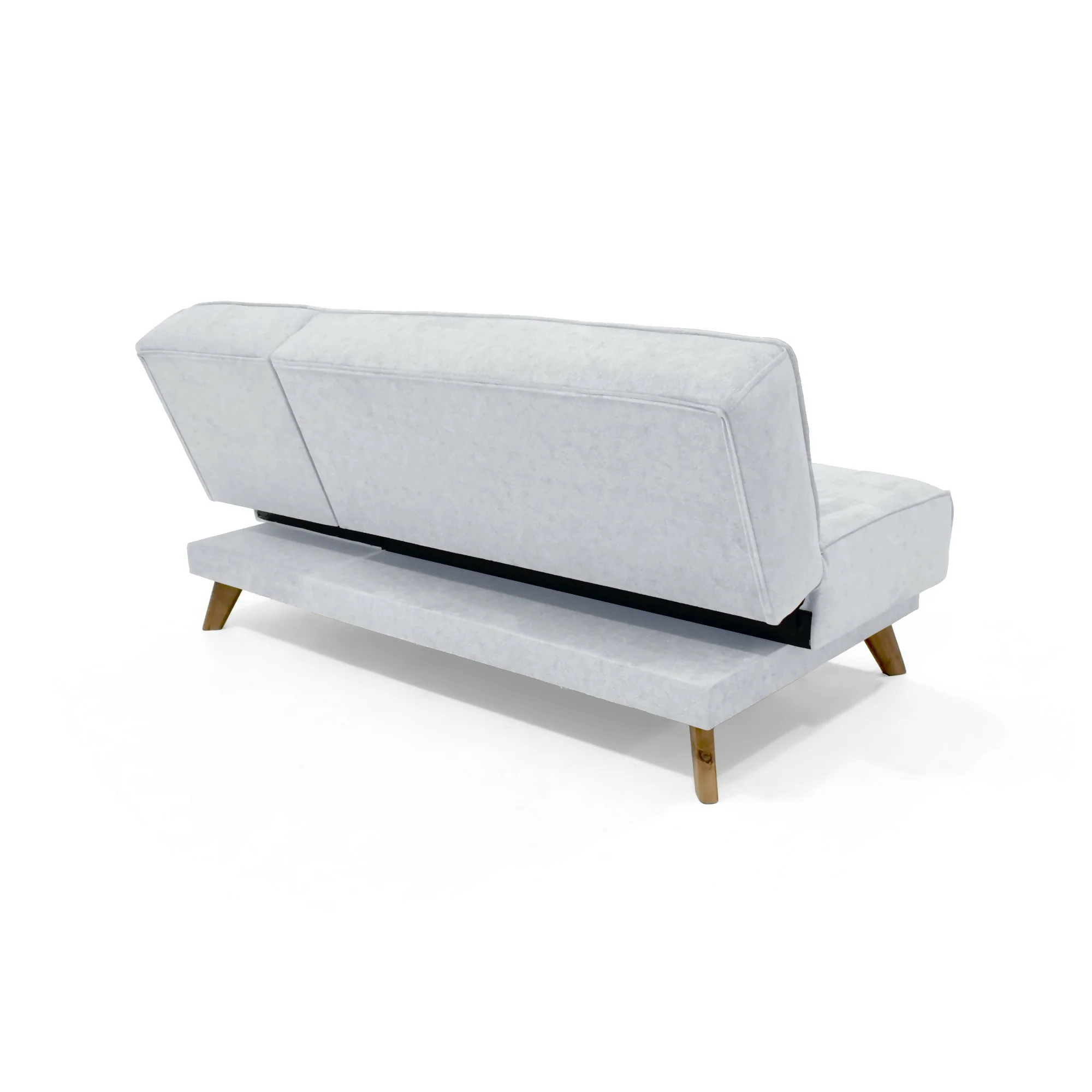 SOFA CAMA PETRA 177X89X83 RECLINABLE EN 5 POSICIONES TELA PLATA - Image 5