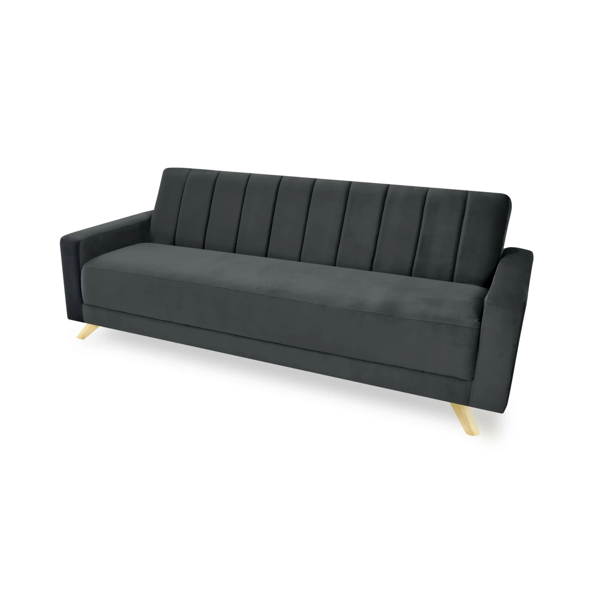 SOFA CAMA RECLINABLE DOMINIC 206X90X80 TELA GRIS - Image 3
