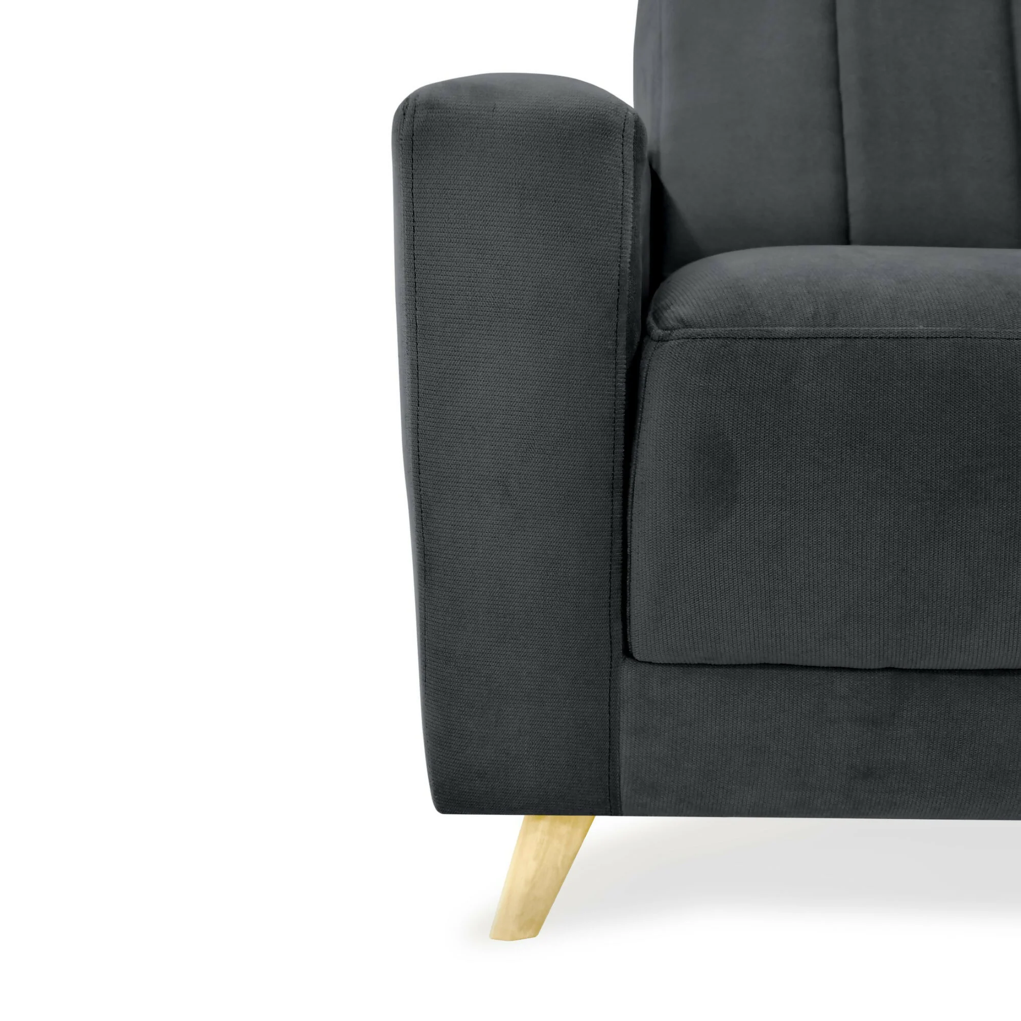SOFA CAMA RECLINABLE DOMINIC 206X90X80 TELA GRIS - Image 4