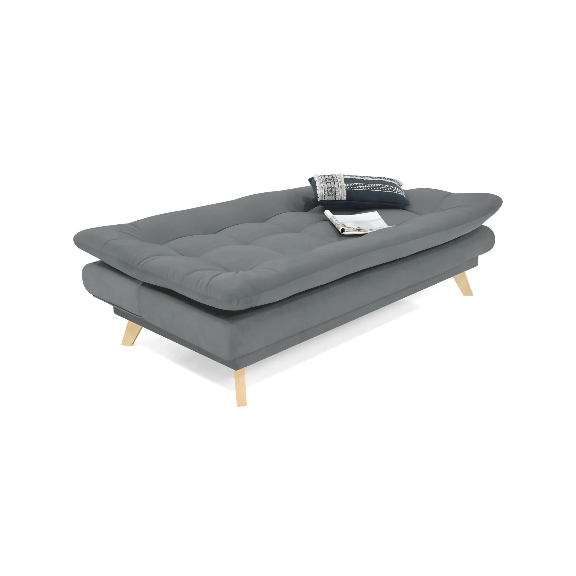 SOFA CAMA RECLINABLE MUNICH 180X90X85 TELA GRIS - Image 3