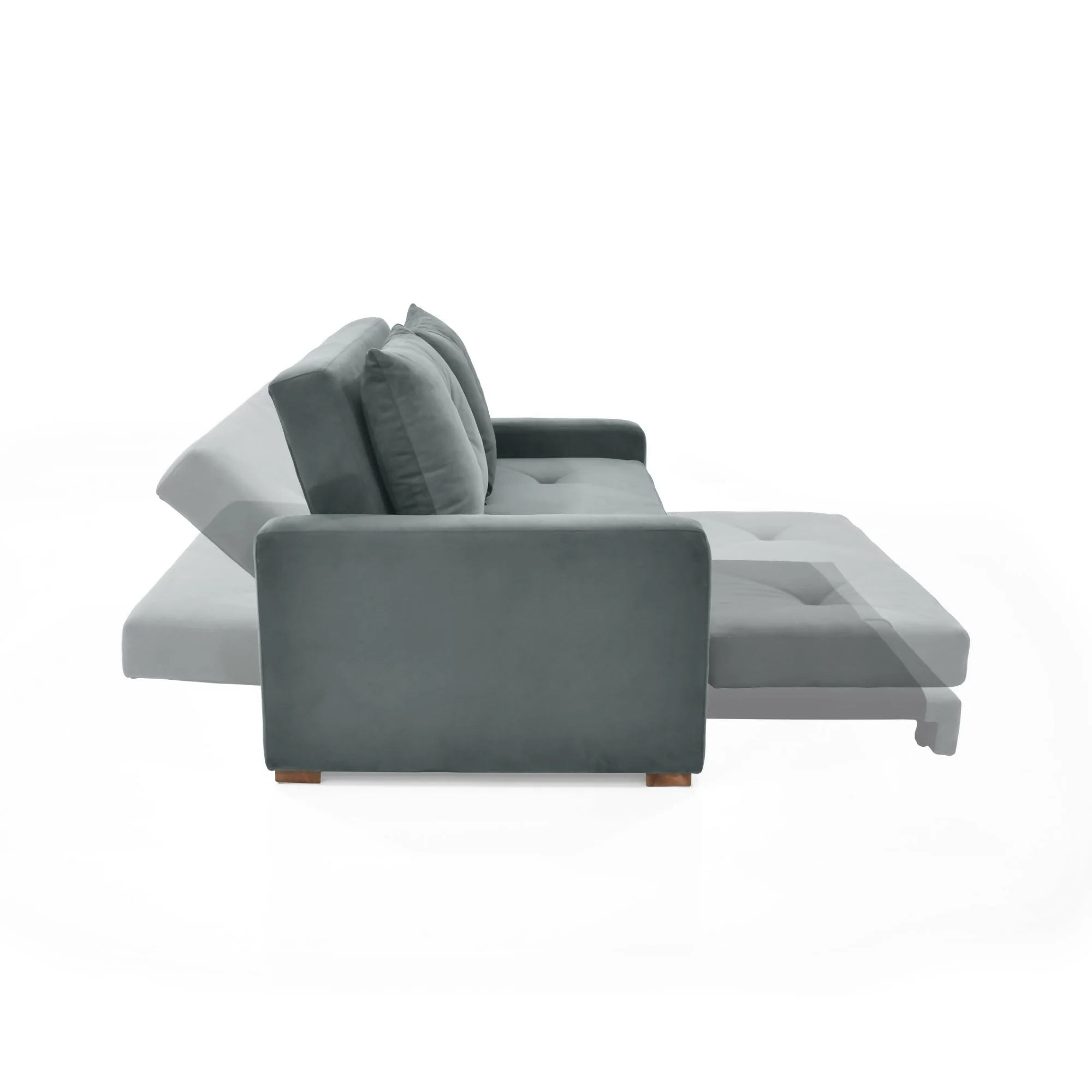 SOFA CAMA RECLINABLE TORINO 147X93X87 TELA GRIS - Image 2