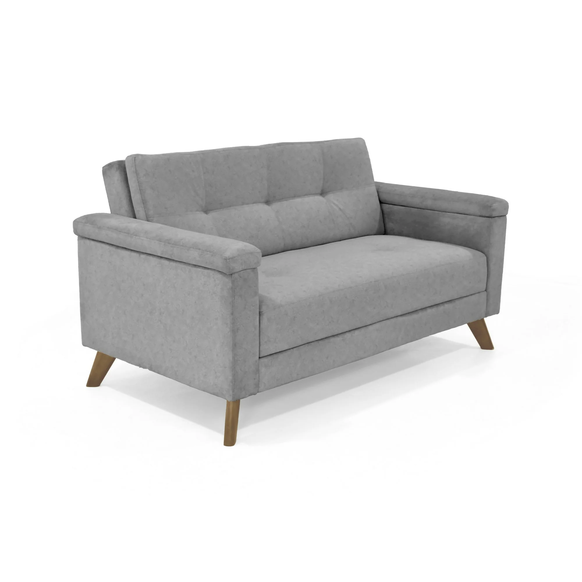 SOFA CARTER 2 PUESTOS 150X83X84 CON APOYA BRAZOS TELA GRIS - Image 2