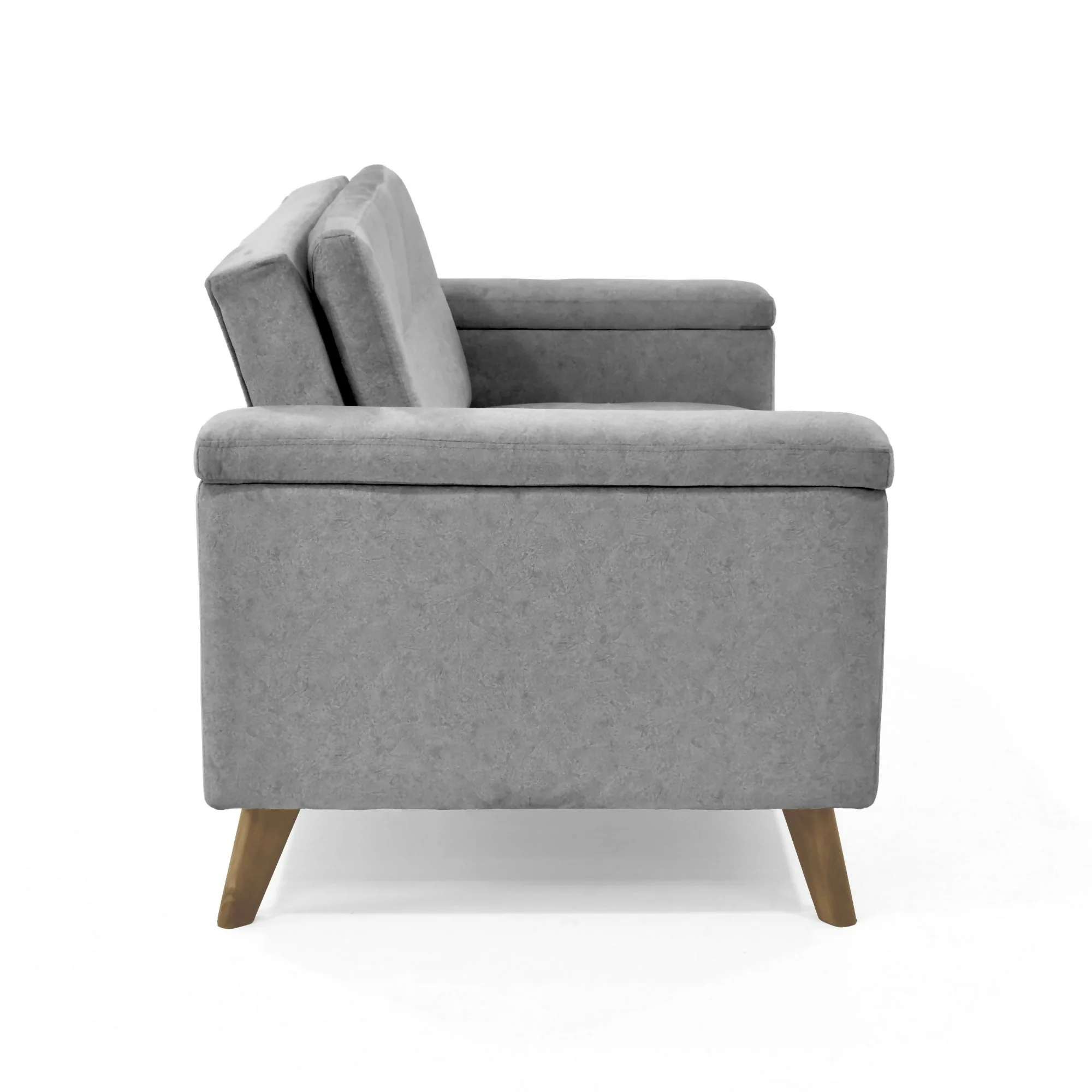 SOFA CARTER 2 PUESTOS 150X83X84 CON APOYA BRAZOS TELA GRIS - Image 4