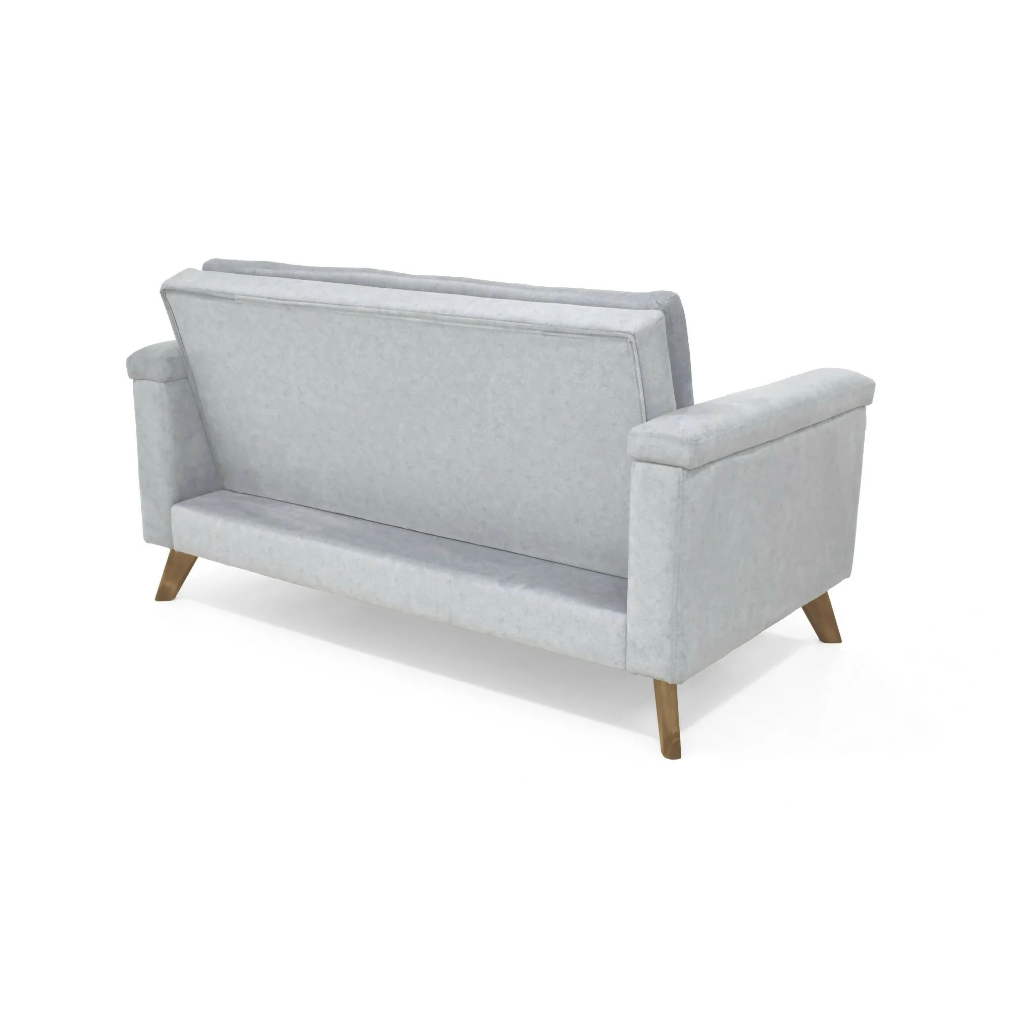 SOFA CARTER 2 PUESTOS 150X83X84 CON APOYA BRAZOS TELA PLATA - Image 4