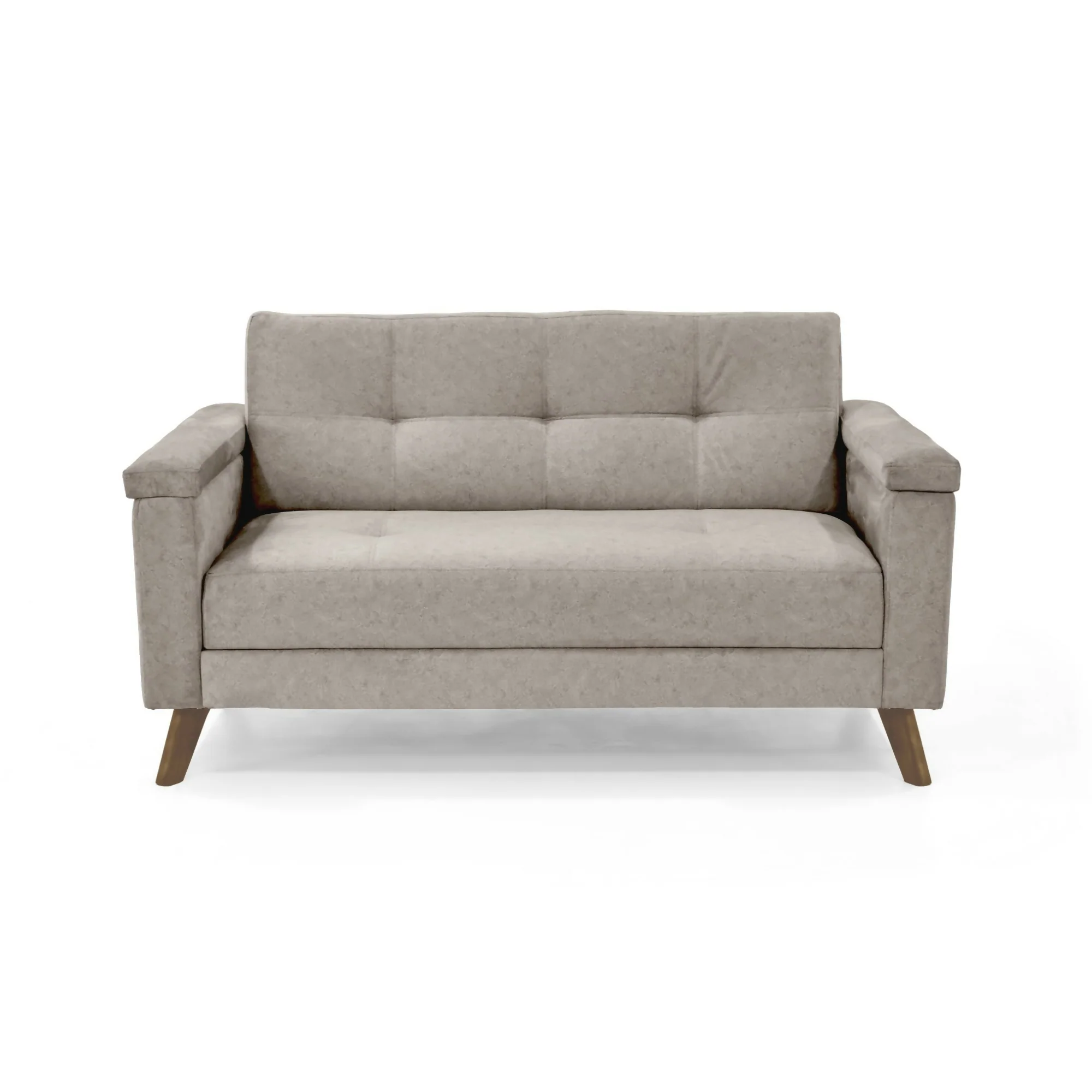 SOFA CARTER 2 PUESTOS 150X83X84 CON APOYA BRAZOS TELA TAUPE