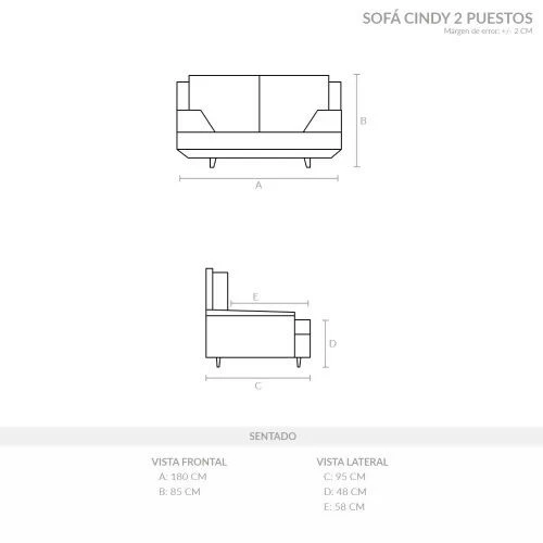 SOFÁ CINDY 2 PUESTOS ANTIFLUIDOS - Image 9
