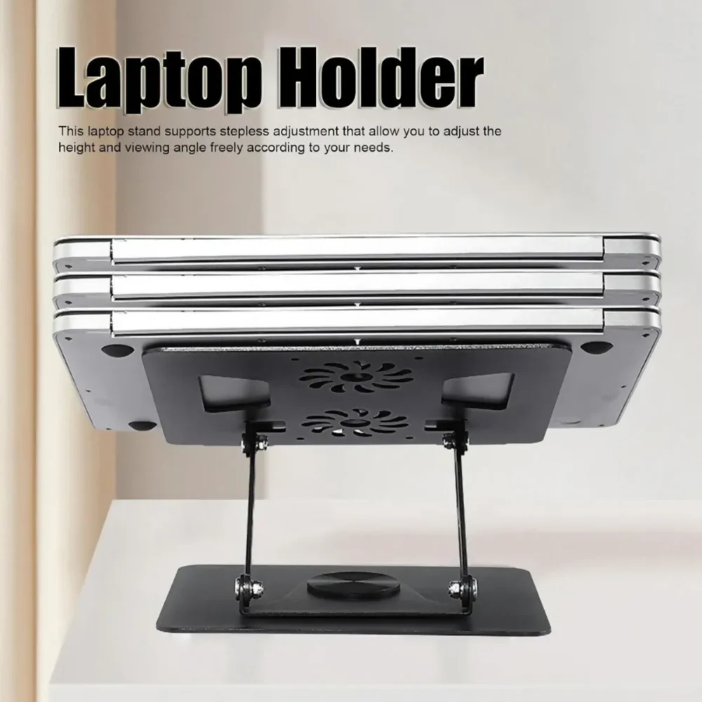 SOPORTE AJUSTABLE LAPTOP PORTĂTIL 2 VENTILADORES BASE PC NEGRO - Image 3