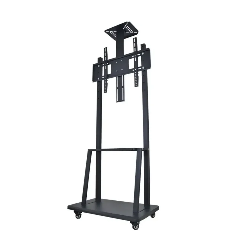 SOPORTE TV PEDESTAL PISO ESTANTE MESA 32 A 75 PULGADAS METÁLICO RUEDAS NEGRO - Image 6