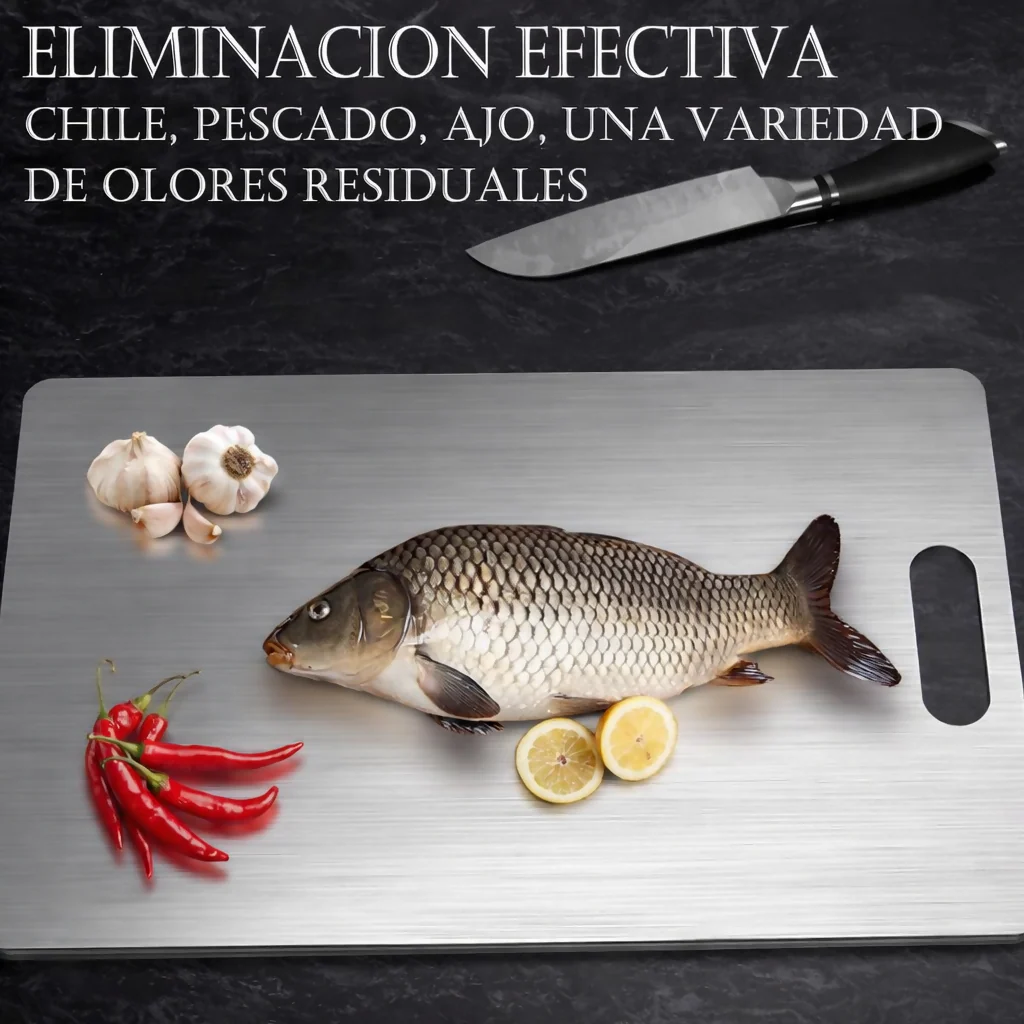 TABLA DE CORTAR ACERO INOXIDABLE ANTIBACTERIANA PROFESIONAL 35CM COCINA RESISTENTE Y FÁCIL LIMPIEZA - Image 2
