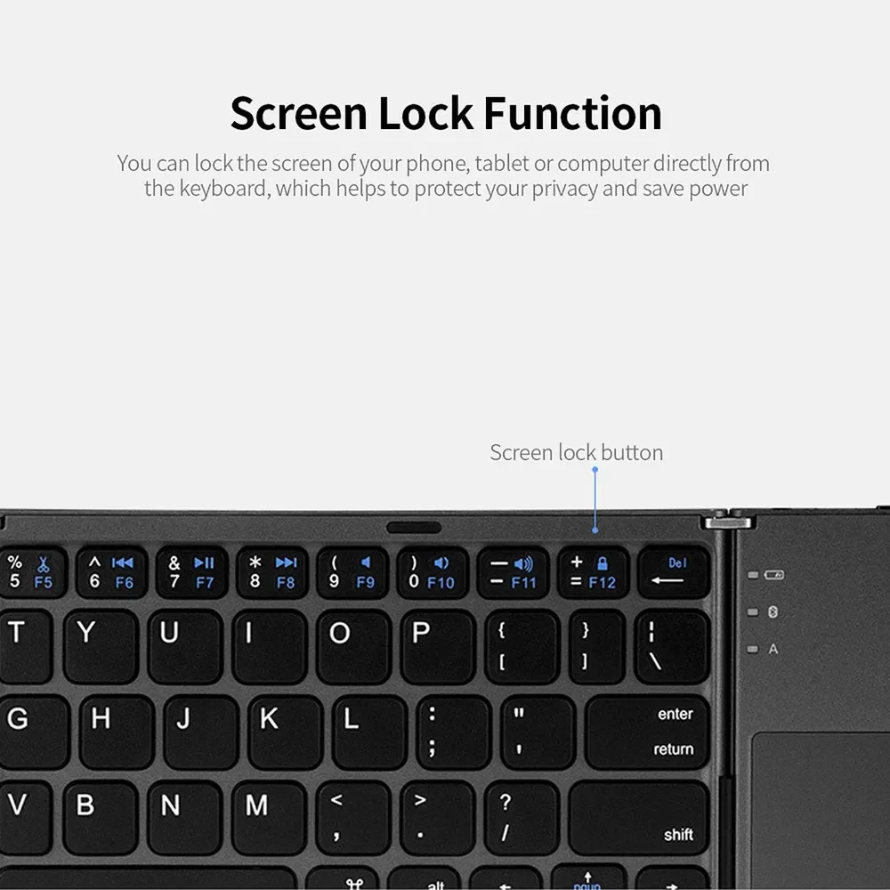 TECLADO INALĂMBRICO TECLADO PLEGABLE PORTĂTIL TIPO C TOUCH - Image 5