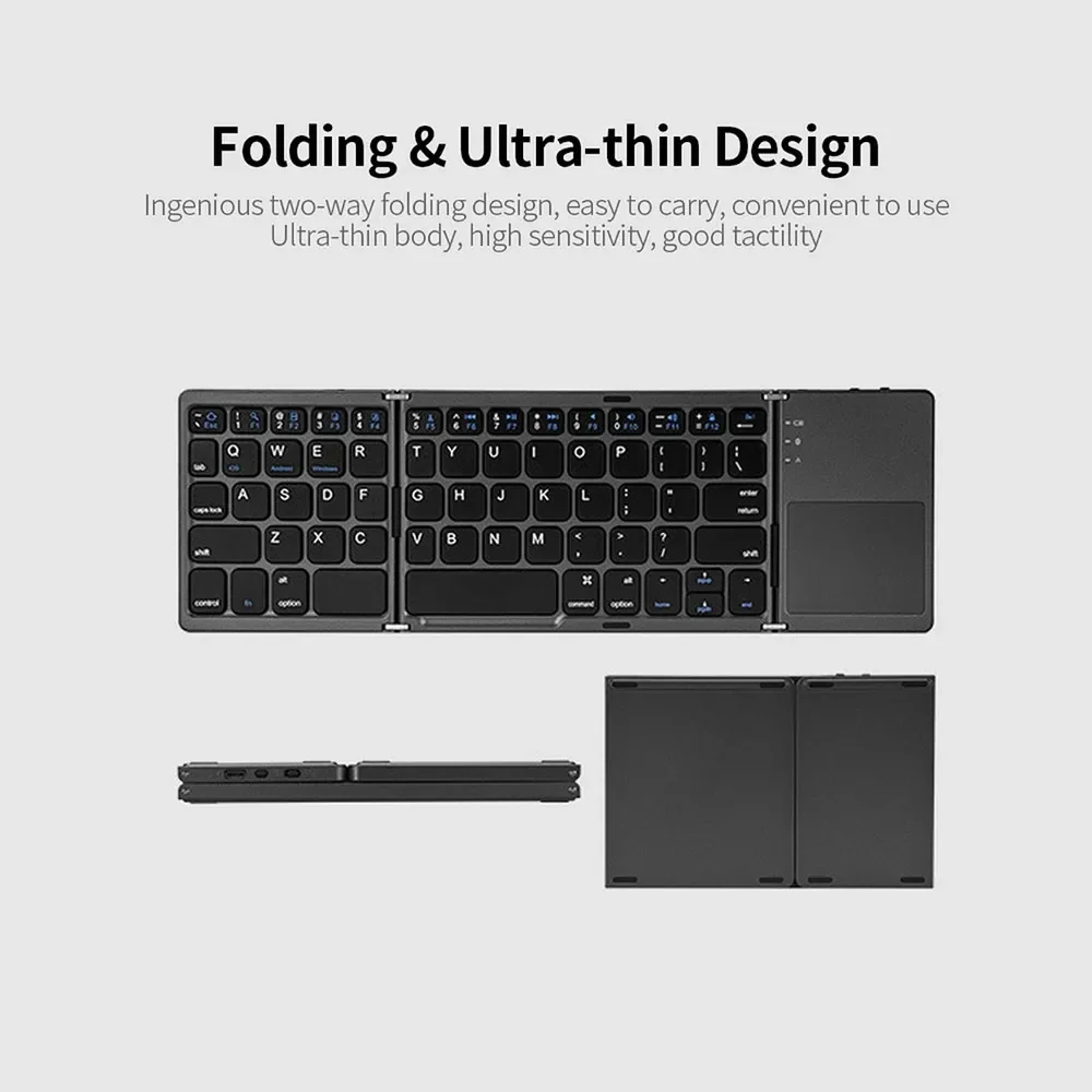 TECLADO INALĂMBRICO TECLADO PLEGABLE PORTĂTIL TIPO C TOUCH - Image 6