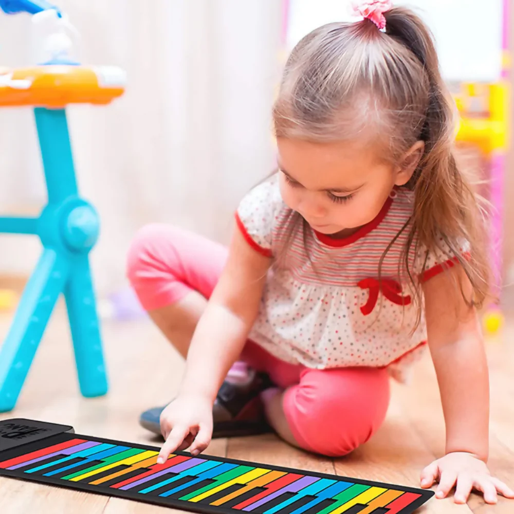 TECLADO ORGANETA PIANO MUSICAL PLEGABLE 49 TECLAS PARA NIÑOS - NEGRO - Image 3