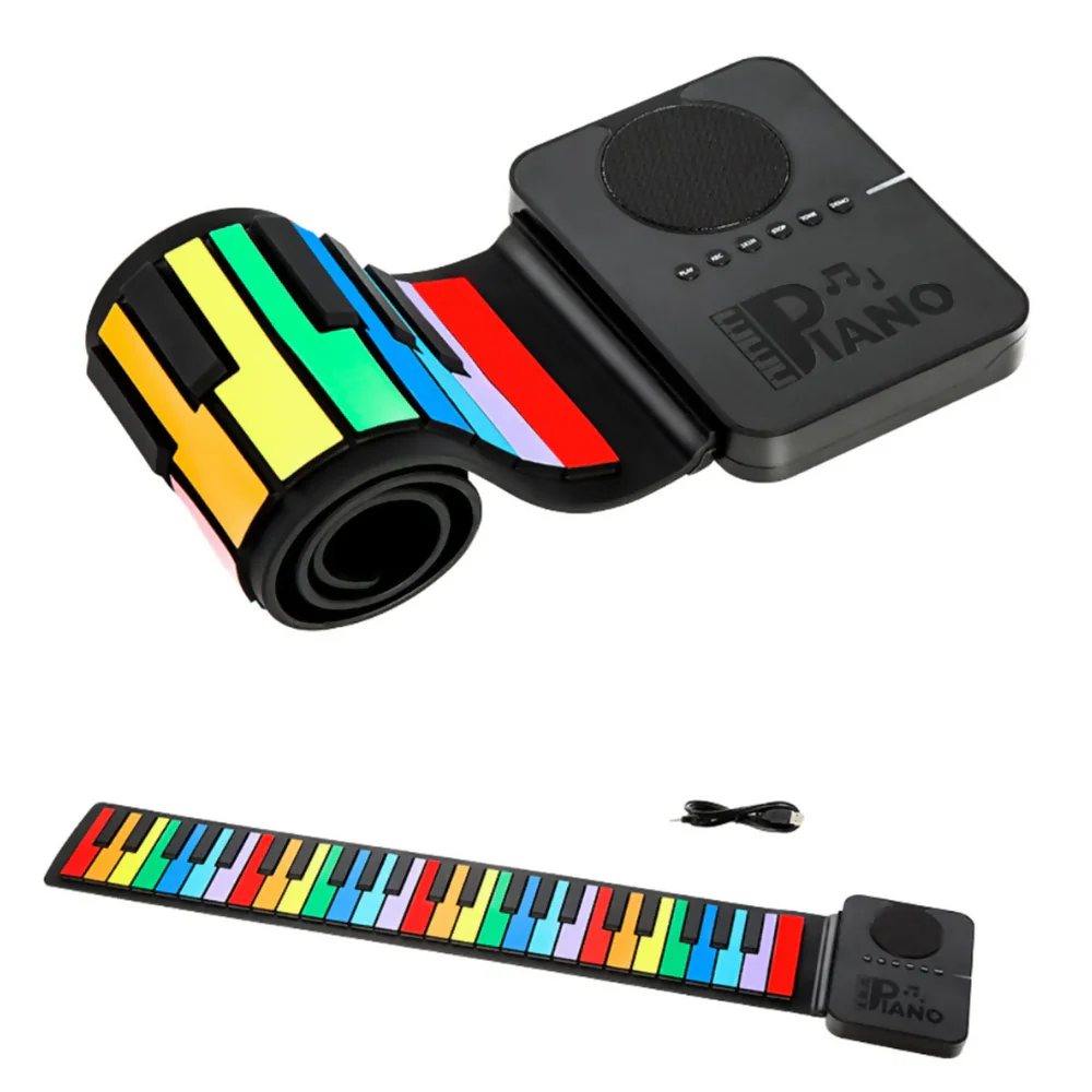 TECLADO ORGANETA PIANO MUSICAL PLEGABLE 49 TECLAS PARA NIÑOS - NEGRO - Image 5