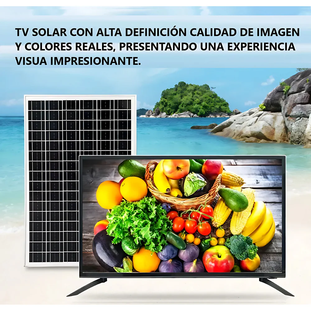 TELEVISOR 32 PULGADAS SOLAR BATERÍA 60000MAH CONTROL REMOTO - Image 3