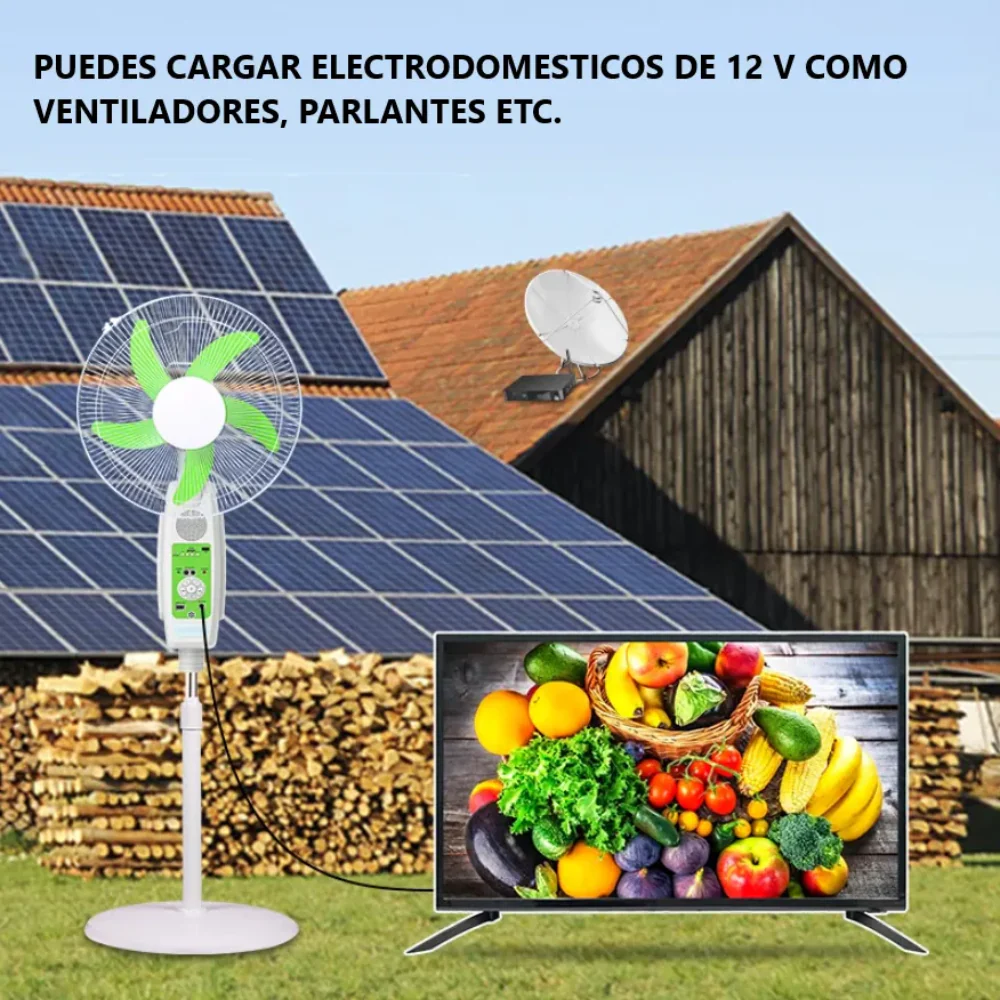 TELEVISOR 32 PULGADAS SOLAR BATERÍA 60000MAH CONTROL REMOTO - Image 6
