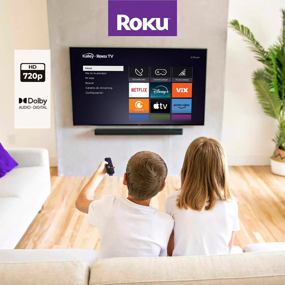 Televisor Kalley 32" Pulgadas Sistema Operativo Roku, HD, Negro - Image 5