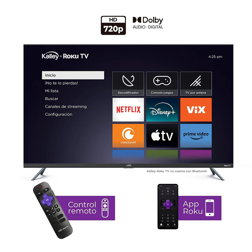 Televisor Kalley 32" Pulgadas Sistema Operativo Roku, HD, Negro - Image 6