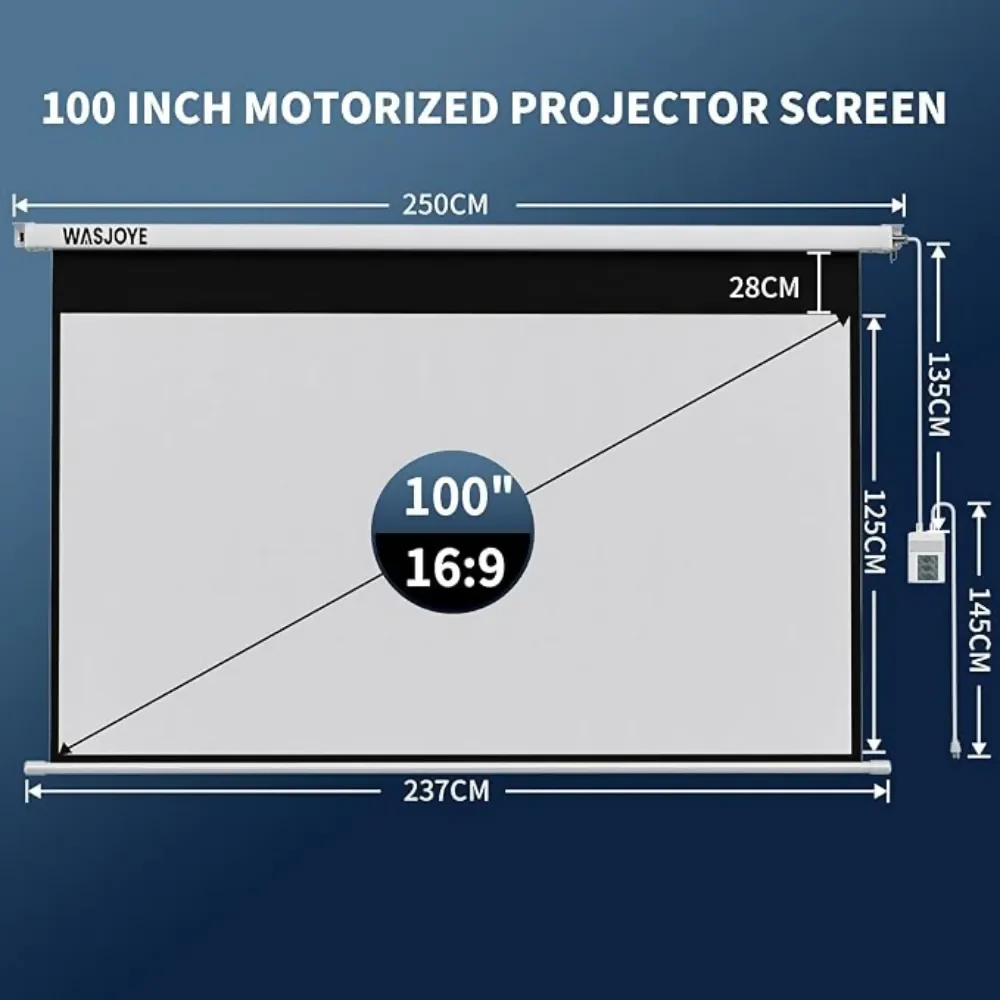 TELON PANTALLA PROYECTOR AUTOMÁTICA 100 PULGADAS CONTROL REMOTO MOTORIZADO - Image 4