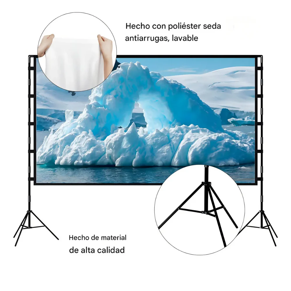 TELÓN PANTALLA PROYECTOR TOWOND 100 PULGADAS 16:9 TRÍPODE PORTÁTIL - Image 6