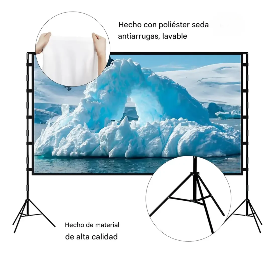 TELON PANTALLA PROYECTOR TRIPODE 100 PULGADAS 4K CON MALETA - Image 4