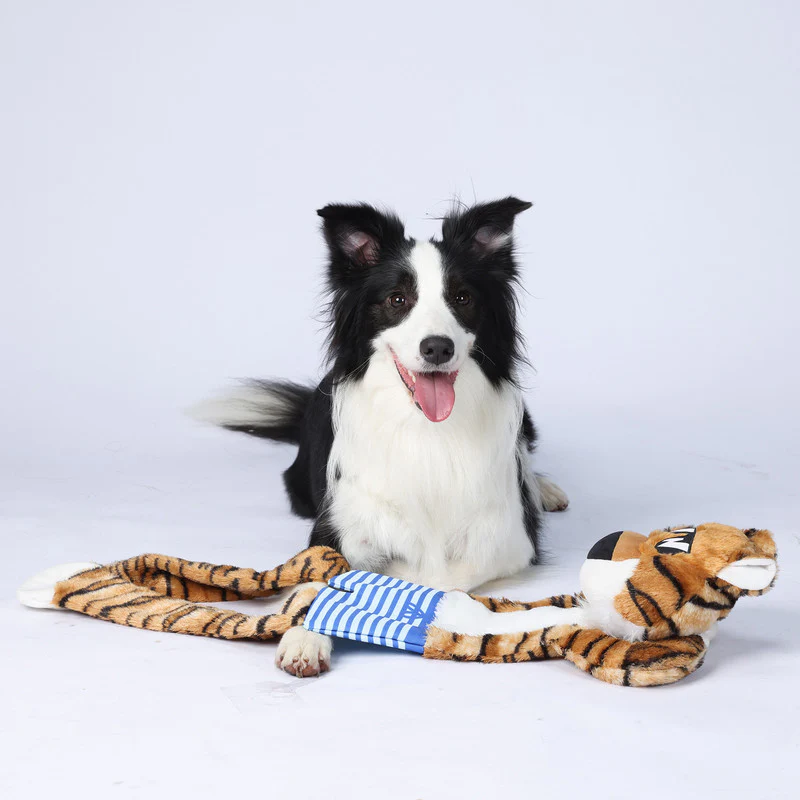 TIGER CON CHIRRIADOR Y JUGUETE ARRUGADO PARA PERROS GRANDES - Image 5