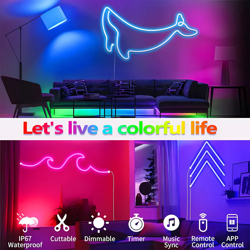 TIRA LUZ LED NEON MANGUERA 10 METROS RÍTMICA ALEXA GOOGLE RGB - Image 2