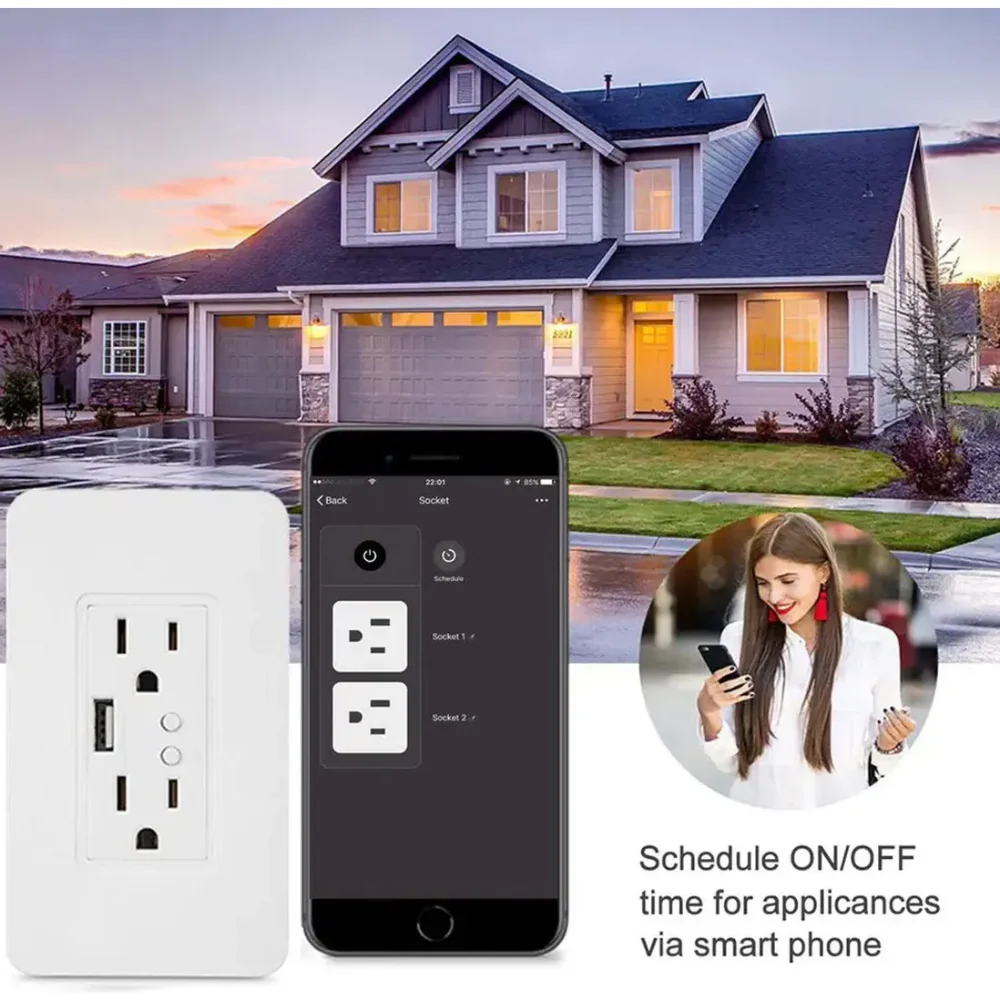 TOMA CORRIENTE DOBLE INTELIGENTE WIFI APP ALEXA GOOGLE HOME - Image 5