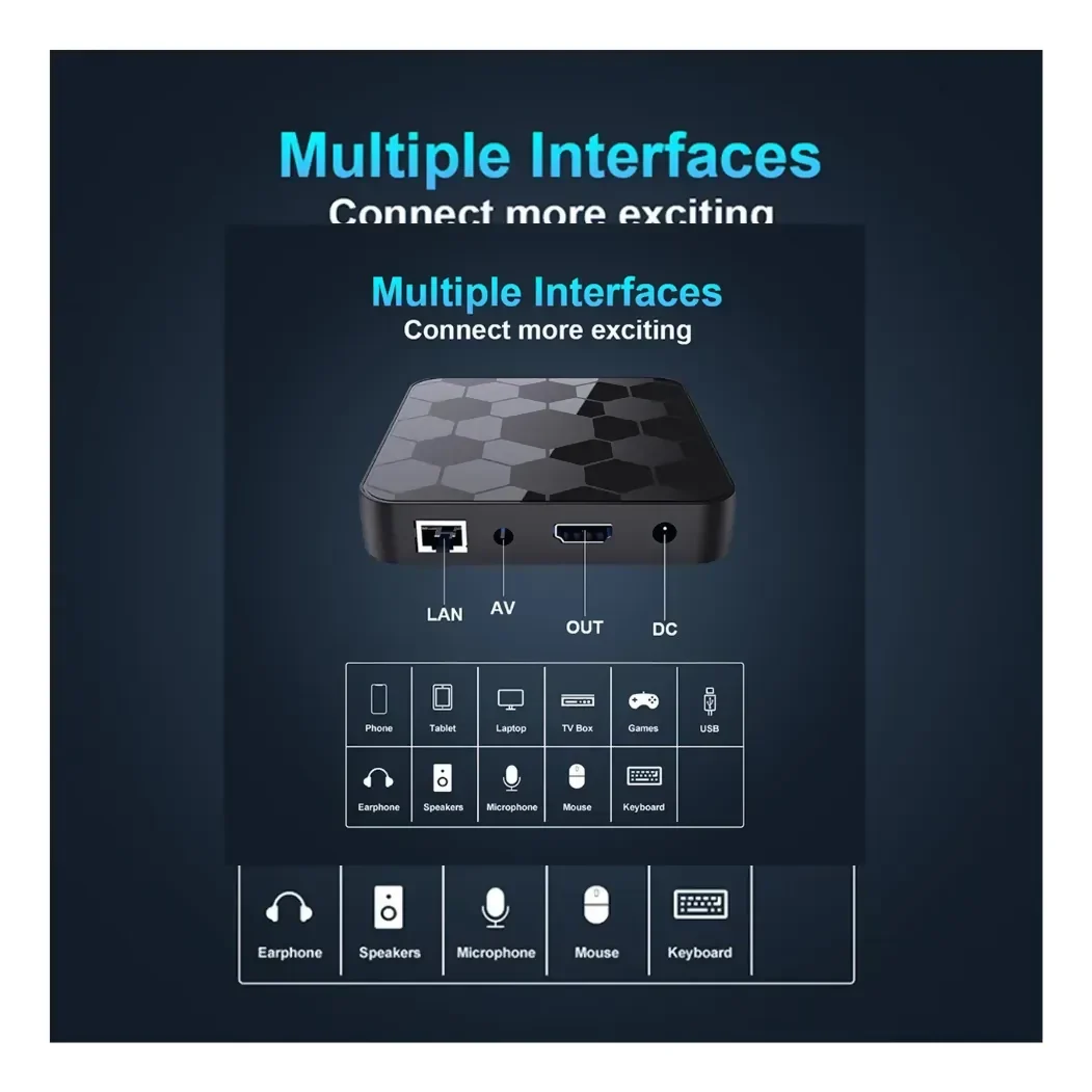 TV BOX I96 FOOTBALL ANDROID TV 8K WIFI BT CHROMECAST VOZ - Image 7