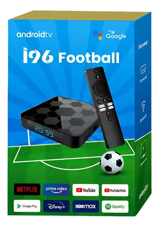 TV BOX I96 FOOTBALL ANDROID TV 8K WIFI BT CHROMECAST VOZ - Image 8
