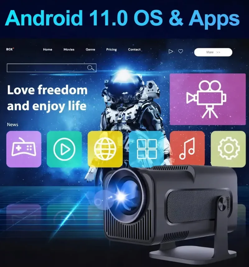 VIDEO BEAM PROYECTOR HY320 WIFI BLUETOOTH TELON 84 PULGADAS - Image 4