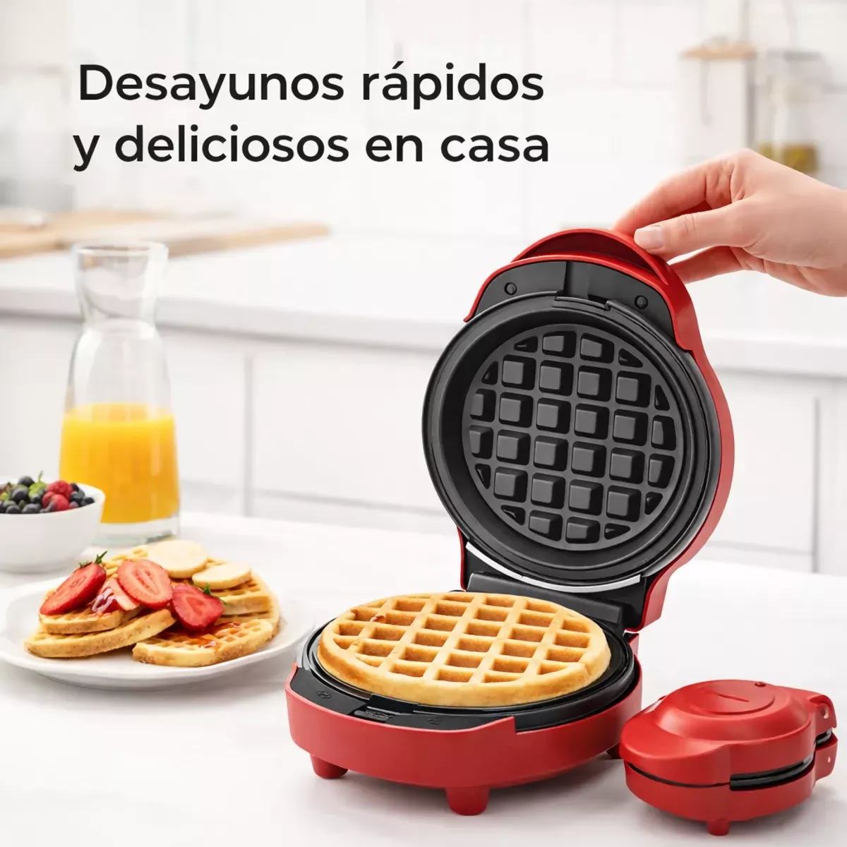 WAFLERA ELÉCTRICA SOKANY 5 EN 1 ANTIADHERENTE 600W CON PLACAS INTERCAMBIABLES - Image 2