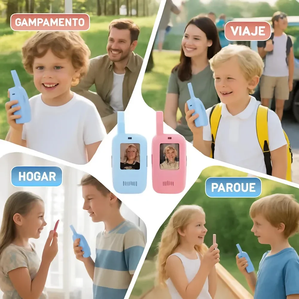WALKIE TALKIE NIÑOS VIDEO LLAMADA RECARGABLE TIPO C PANTALLA - Image 3