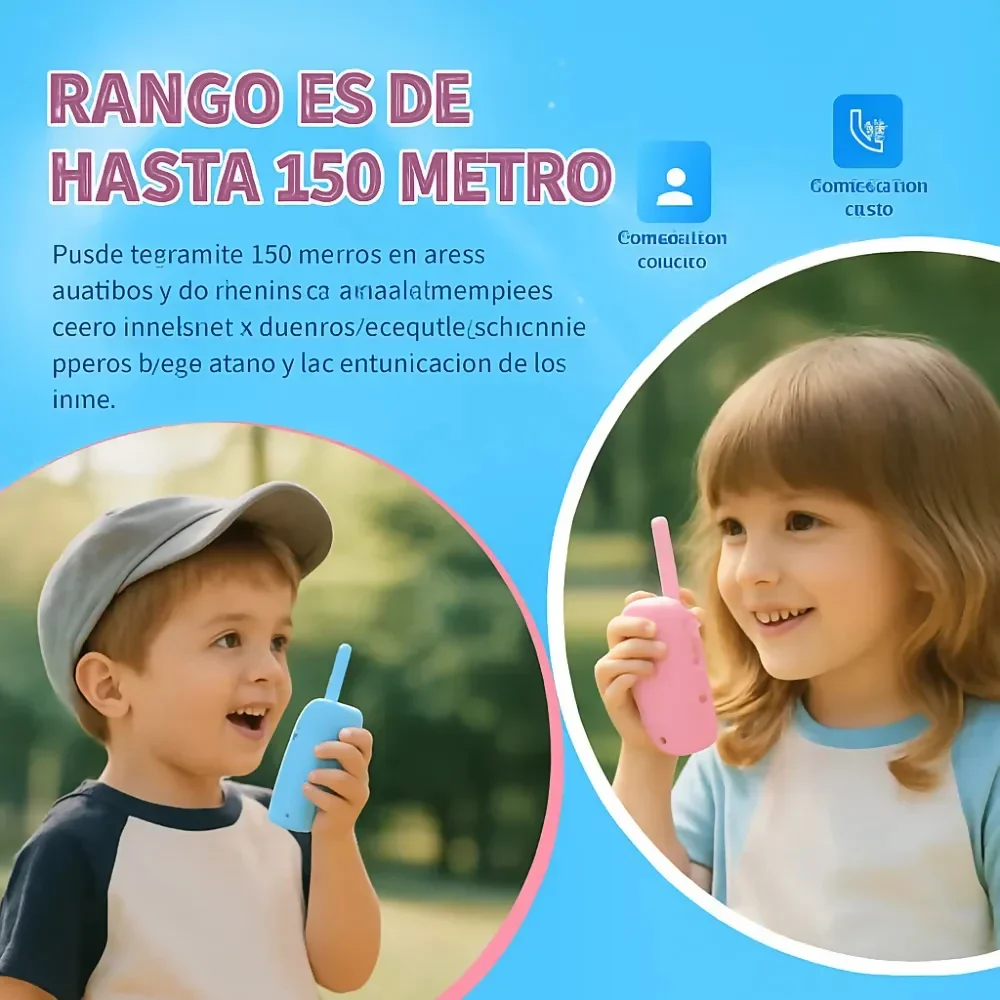 WALKIE TALKIE NIÑOS VIDEO LLAMADA RECARGABLE TIPO C PANTALLA - Image 4