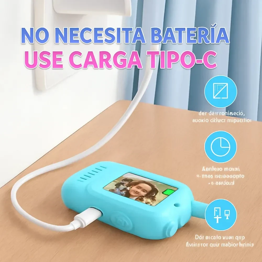 WALKIE TALKIE NIÑOS VIDEO LLAMADA RECARGABLE TIPO C PANTALLA - Image 5