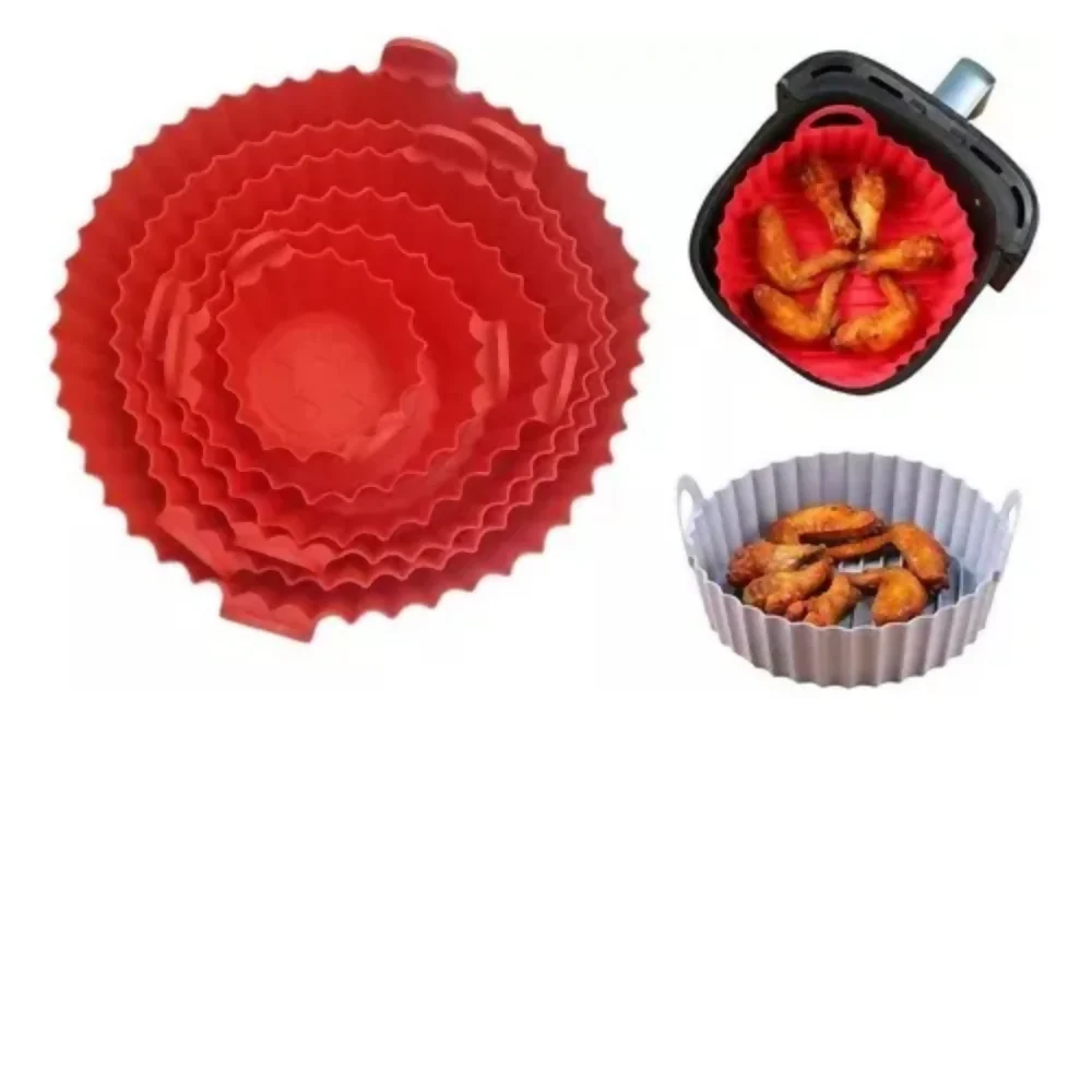 X6 MOLDES SILICONA AZUL HOMETV PARA AIRFRYER 20CM REUTILIZABLES - Image 2