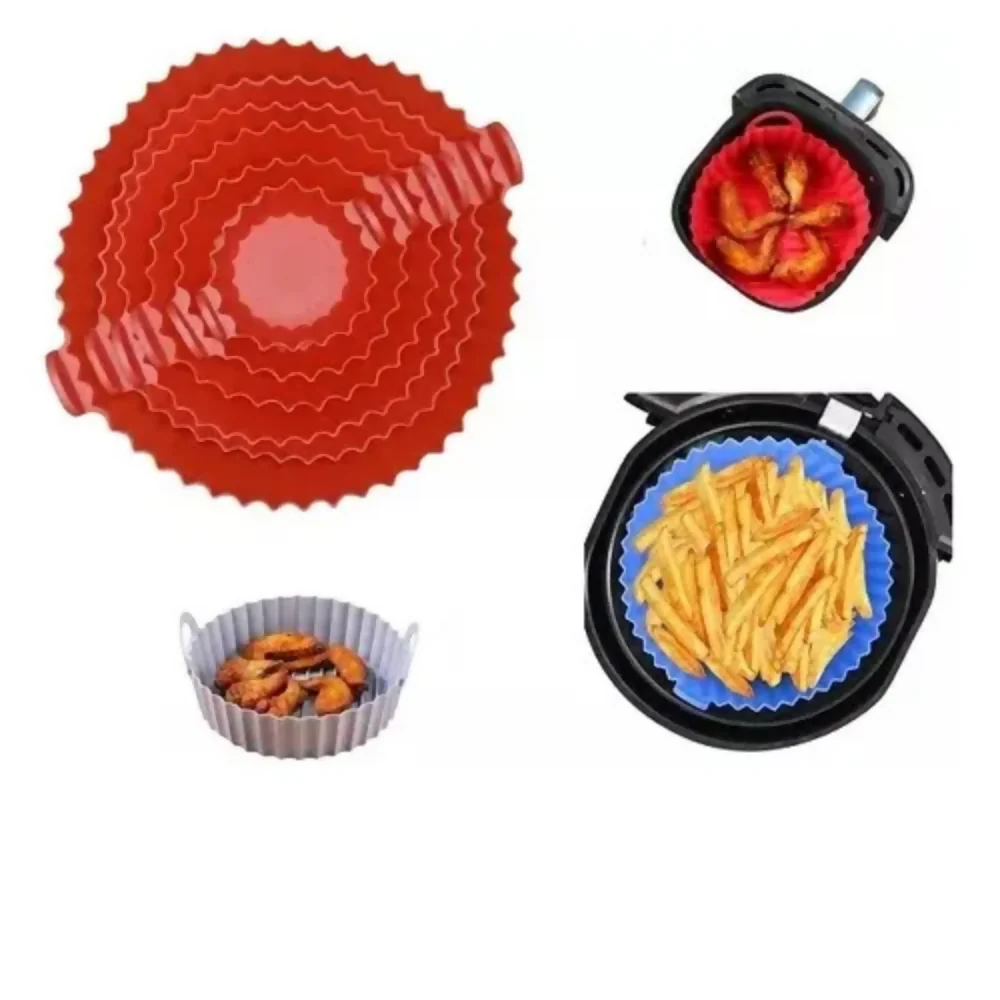 X6 MOLDES SILICONA AZUL HOMETV PARA AIRFRYER 20CM REUTILIZABLES - Image 5