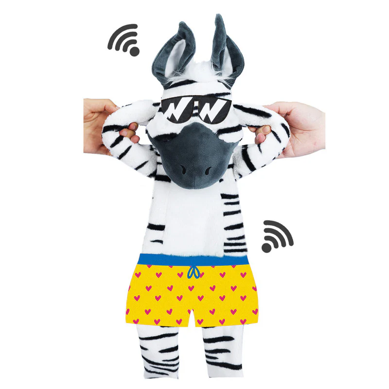 ZEBRA CON CHIRRIADOR Y JUGUETE ARRUGADO PARA PERROS GRANDES - Image 3